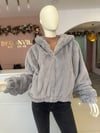 Kapşönlü Peluş Kısa Ceket
