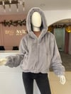 Kapşönlü Peluş Kısa Ceket