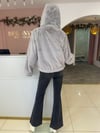 Kapşönlü Peluş Kısa Ceket