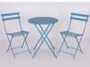 Bistro Katlanır Metal Masa Sandalye Seti: YUVARLAK Mavi RAL5024