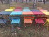 Bistro Katlanır Metal Masa Sandalye Seti: KARE Mavi RAL5024