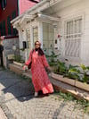 ELBİSEBeyaz Çiçek Desenli Kırmızı Elbise