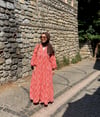 ELBİSEBeyaz Çiçek Desenli Kırmızı Elbise