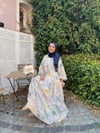 ELBİSEEtnik Desenli Krem Elbise