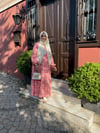 ELBİSEKırmızı Çiçek Desenli Beyaz Elbise