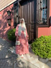 ELBİSEKırmızı Çiçek Desenli Beyaz Elbise