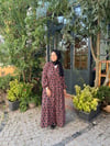 ELBİSEKırmızı Çiçek Desenli Bordo Elbise