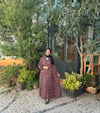 ELBİSEKırmızı Çiçek Desenli Bordo Elbise