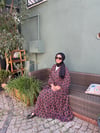 ELBİSEKırmızı Çiçek Desenli Bordo Elbise