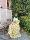ELBİSEMimoza Çiçek Desenli Sarı Elbise