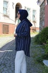 GÖMLEKKol Bağcık Detaylı Çizgili Lacivert Gömlek