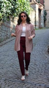 PantolonHavuç Kesim Cepli Bordo Pantolon