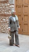 TAKIMArkası Çift Yırtmaçlı Modal Haki Takım