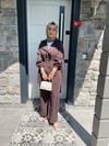 TAKIMİpek Kupra Çeketli Kahverengi Takım