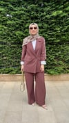 TAKIMKruvaze Yaka Parlak Keten Takım