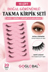 10 Çift Doğal Takma Kirpik Seti | Hafif Bütün Kirpik 3-8 mm | Günlük Kullanım Tekrar Kullanılabilir