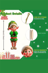 12'li Ahşap Elf Noel Ağacı Süs Seti | 2D Düz Baskı Renkli Asma Dekorları / Ev & Parti Dekoru