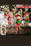 12'li Ahşap Elf Noel Ağacı Süs Seti | 2D Düz Baskı Renkli Asma Dekorları / Ev & Parti Dekoru