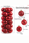 24 Adet 3 cm Kırmızı & Altın Noel Ağacı Süs Topu Seti | Mini Plastik Yılbaşı Dekor Topları