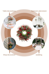 45 cm (17.71 inç) Festive Yapay Noel Çelengi – Çam Yaprakları ve Kırmızı Meyveler | Klasik Duvar & Kapı Süsü | Elektrik Gerektirmez | Ev ve Parti Dekoru için İdeal