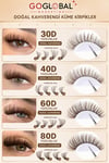 640 Parça Doğal Kahverengi Küme Kirpik | 30D 50D 60D 80D D Curl | Evde Takma Kirpik Seti | 9-16 mm
