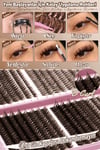 640 Parça Doğal Kahverengi Küme Kirpik | 30D 50D 60D 80D D Curl | Evde Takma Kirpik Seti | 9-16 mm