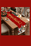 Ekstra Uzun Noel Masa Örtüsü | Bordo / Altın / Yeşil / Gri / Kahverengi Seçenekli Polyester Yılbaşı Sofra Dekoru (1 Adet)