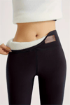 Kadınlar İçin Yüksek Bel Kışlık Egzersiz Taytları – Ayarlanabilir İpli, Yüksek Esneklikli, Derin Siyah Fitness Pantolon | Makinede Yıkanabilir Yoga & Soğuk Hava İçin Termal Legging | Tek Renk Sıkı Kesim Tasarım-L Beden