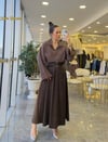 GÖMLEKModa MTOVRSZÇZGLGMLK4000Çizgili Oversize Gömlek Kahve