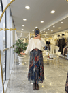 ETEKModa MTRNKLZNKMRLTK1000Desenli Kemerli Etek 