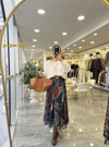 ETEKModa MTRNKLZNKMRLTK1000Desenli Kemerli Etek 