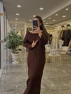 ELBİSEModa MTMDNNYKTRKLBS1000Madonna Yaka Triko Elbise Kahve 