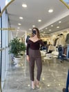 BLUZModa MTOMZDKLTBLZKHVRNG1000Omuz Dekolte Bluz Kahverengi