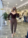 BLUZModa MTOMZDKLTBLZKHVRNG1000Omuz Dekolte Bluz Kahverengi