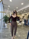BLUZModa MTOMZDKLTBLZKHVRNG1000Omuz Dekolte Bluz Kahverengi