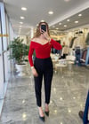 BLUZModa MTOMZDKLTBLZ1000Omuz Dekolte Bluz Kırmızı