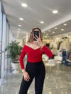 BLUZModa MTOMZDKLTBLZ1000Omuz Dekolte Bluz Kırmızı