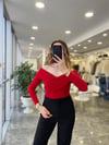 BLUZModa MTOMZDKLTBLZ1000Omuz Dekolte Bluz Kırmızı