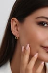 Kadın 925 Ayar Gümüş Baget Taşlı Küpe