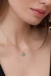 Kadın 925 Ayar Opal Taşlı Göz Kolye