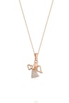 Kadın Orjinal 925 Ayar Gümüş Zirkon Taşlı Melek Kanatlı Kalp Model Kolye