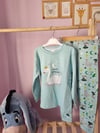  Mavi Kuğu Desenli Pijama Takımı 