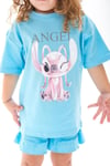 Angel Angel Mavi Kız Çocuk Şort Tişört Takım