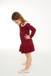BORDO BEBE YAKALI ELBİSE