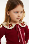 BORDO BEBE YAKALI ELBİSE