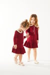 BORDO BEBE YAKALI ELBİSE