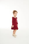 BORDO BEBE YAKALI ELBİSE