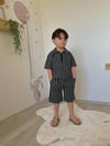 Çizgili Siyah Erkek Çocuk Şort  Takım
