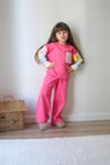 DANTEL İŞLEMELİ PEMBE TAKIM