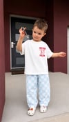 Denim Damalı Pantolonlu   Unisex Çocuk Takım